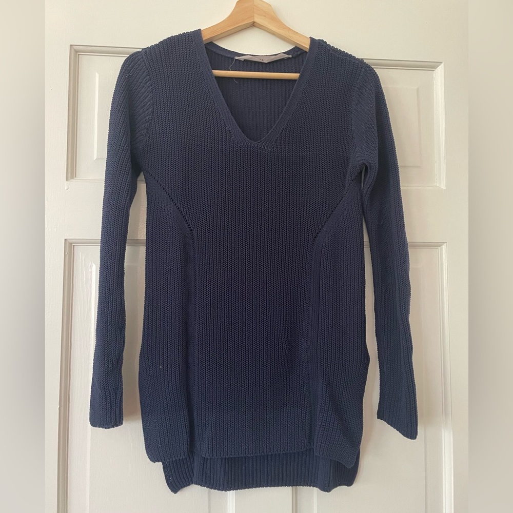 Athleta Navy Blue V-neck Sweater